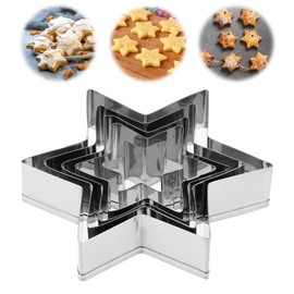 Mabor 5 Pcs Star Cookie Cutters Set,Small Star Cookie Cutter,Six-Pointed Star Shape,Safety in Use,Star Fondant Cutter,Mini Star Cookie Cutter,Holiday Cookie Cutters Christmas Shapes