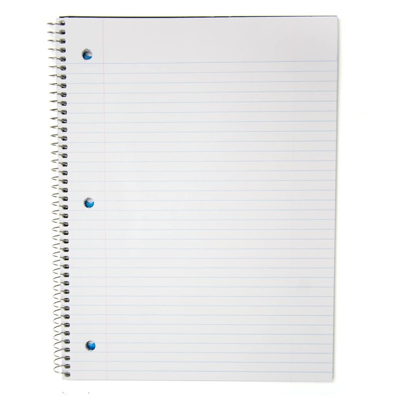 Top Flight Standards 5-Subject Wirebound Notebook, 200 Sheets, 3-Hole Punched,