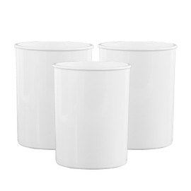 Reston Lloyd Small Utensil Holders, 3-Piece Small Set, Multipurpose Cookware Storage Crock, Kitchen Countertop & Office Desk Organization, Durable & Food Safe BPA-Free Plastic, White