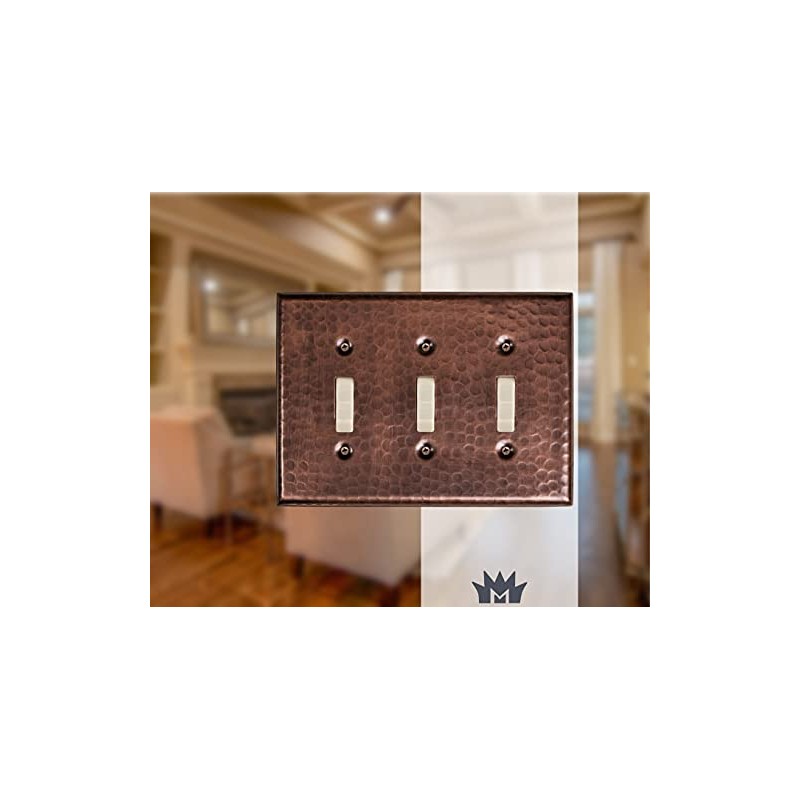 Monarch Abode 17009 Triple Switch Hand Hammered Toggle Decorative Wall
