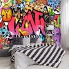 YIHWM -Street Art Graffiti Wallpaper Fabric Wallpaper Living Room Bedroom
