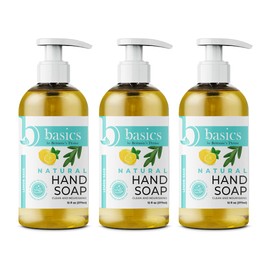 Brittanie's Thyme Basics Natural Olive Oil Hand Soap, Lemon Sage - 12 fl oz, Pack of 3 - Cruelty Free, Vegan, No Synthetic Additives, No Sulfates, Paraben Free, Phthalate Free