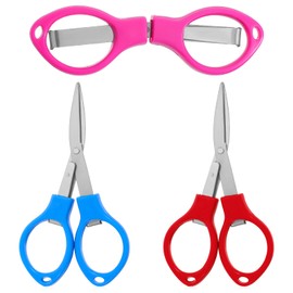3 Pcs Folding Scissors, Small Scissors Safety Foldable Small Scissors Fishing Scissors Badge Reel Scissors Safety Foldable Mini Scissors for DIY Crafting Projects
