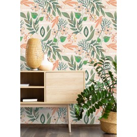 Floralplus Wallpaper Peel and Stick Boho Removable Floral Wall Paper for Renter Boho Wallpaper Peel and Stick Floral Wallpapers for Kitchen Flower Contact Paper 17.5 x 118 in