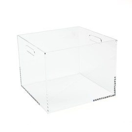 RUSSELL+HAZEL Acrylic File Box, Acrylic File Folder Organizer, Letter Size Hanging File Organizer Box, 12.25" x 12.75" x 10," Acrylic Storage Container for Bathroom, Pantry or Home (55712)