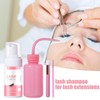 Kit de limpieza para extensiones de pestañas con botella de