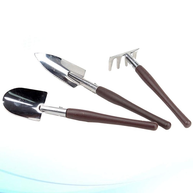 Hemoton Handheld Garden Tool Set 3 Pieces Mini Rake Shovel