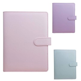 A5 PU Leather Notebook Cover,Refillable 6 Round Ring Binder Cover for A5 Filler Paper,Travel Diary Cover with Business Card Pocket,Writing Journal Cover with Magnetic Buckle