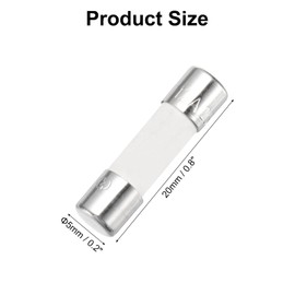sourcing map 6Pcs Time Delay Fuse Ceramic Fuses Tube 5mm x 20mm 250V 12A Slow Blow Fuse Repair Circuit Boards,Lighting Equipment, Instrumentation,Home Appliance