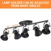KEESFU 5-Light Track Lighting Kit,Black Semi Flush Mount Ceiling Light