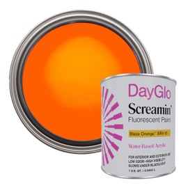 DayGlo Fluorescent Water-Based SRX Low Odor Latex Paint – Blaze Orange SRX-15, High Visibility Neon Color for Interiors, Crafts, Safety, and DIY Applications, Quart