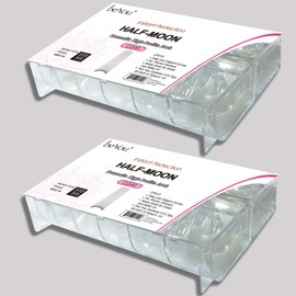 Vivace 2PACK Natural/Clear Half-moon 510 Artificial Fake Nails (total 1020Tips) 11Sizes For Nail Salon Nail Shop 27010/27012 (Half-Moon)