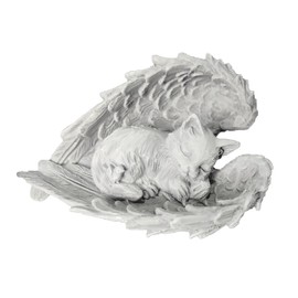 Tyafzzn Cat Angel Memorial Stone for Pets, Resin Cat Memorial Statue, Grave Ornament Cat, Tombstone Cat for Patio, Balcony, Garden or as a Gift