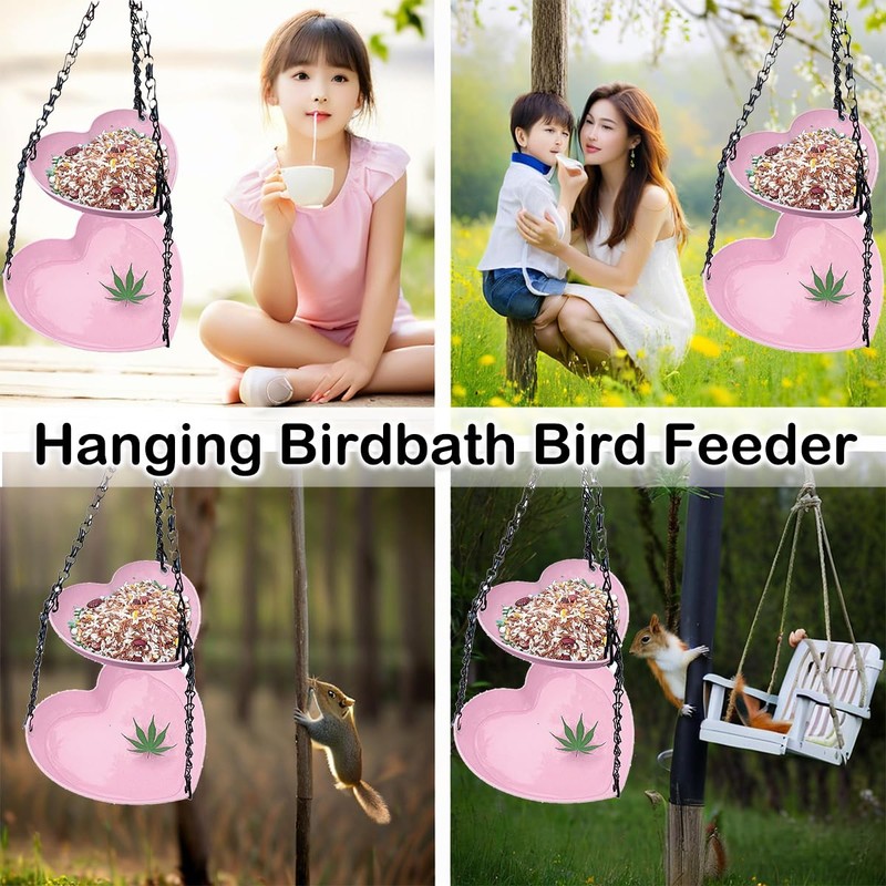 Outdoor Hanging Double-Layer Bird Feeder, Outdoor Hanging Bird Bathtub, Double-Layer