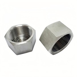Closmos Stainless Steel 304 Hex End Cap 1" NPT Female Pipe Fitting 2pcs