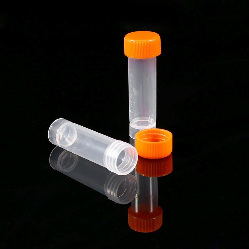 10pcs Plastic Test Tubes 5ML with Lid, Graduated Marks and