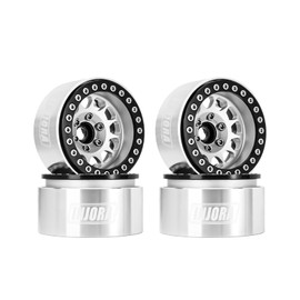 INJORA INJORA 1.9 Beadlock Wheel Deep Dish Negative Offset 10.4mm Wheel Rim for 1/10 RC Crawler Auto Axial SCX10 90046 AXI03007 TRX4 VS4-10 Gen8 MST CFX(BlackSliver)
