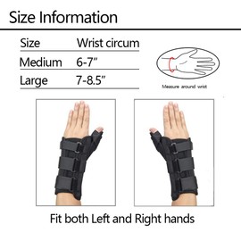 Wrist Brace with Thumb Spica Splint, Wrist splint & Thumb Splint Brace and Stabilizer, Relieve and Treat for De Quervain's Tenosynovitis, Arthritis, Sprains, Carpal Tunnel Pain, Tendonitis （Left S）