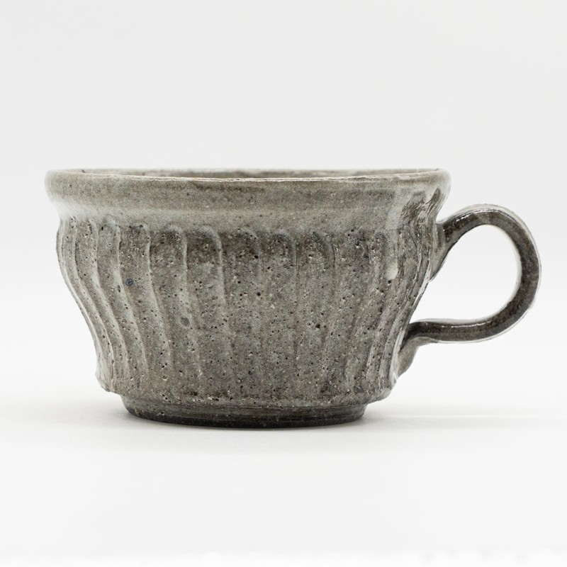 Marui MR-3-4415 Shigaraki Ware Loofah Soup Cup, Capacity Approx. 11.8