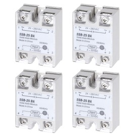 DMiotech 4 Pcs SSR-25DA 3-32V DC Input to 24-380V AC Output Single Phase Solid State Relay AC 25A for Industrial Automation, HVAC, Lighting Control
