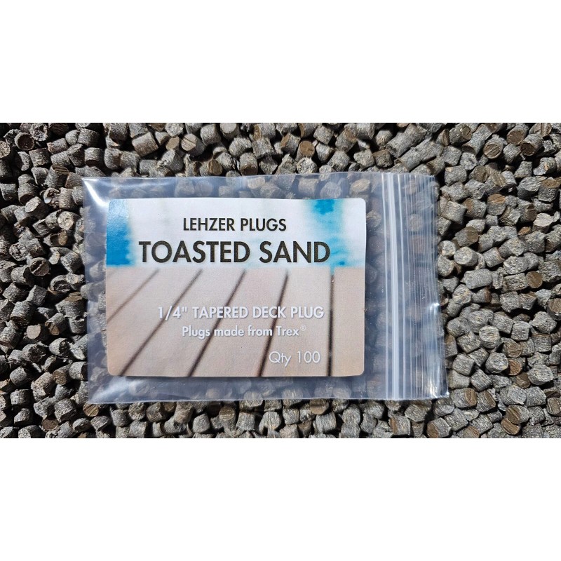 Lehzer Plugs New 1/4" Trex "Toasted Sand" Plugs for Composite