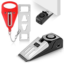 Door Stop Alarm & Portable Door Lock, Door Stopper Alarm with 150dB Alert, Adjustable Dual Protection Door Alarm Kit, Comprehensive Security Set for Home Hotel Personal Security