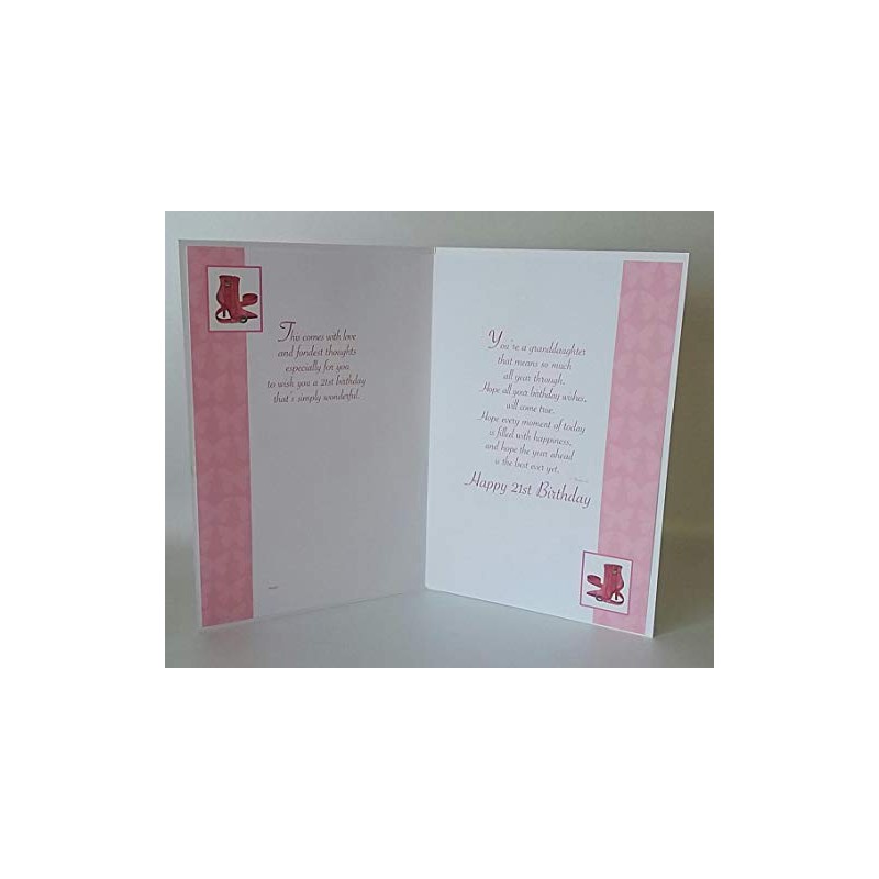 With Love Granddaughter On Your 21st Birthday card