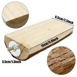 Allazone 3-Pack Natural Wooden Bird Perch Stand for Cage, Parrot Platform, Bird Toy for Small Animals, Cockatiels, Parakeets, Finches