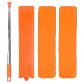 Retractable Gap Dust Cleaner Brush with Long Handle 30 to 100 inches, Cleaning Tools with 2 Microfiber Dusting Cloths, Extendable Duster for Cleaning Under Refrigerator Sofa Couch Bed Furniture