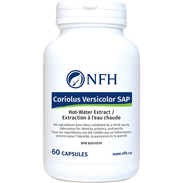 NFH Coriolus Versicolor SAP, Turkey Tail 500mg, Hot-water Extract, 120 Capsules