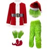 Christmas Costume for Men, Green Big Monster Adult 7PCS Deluxe