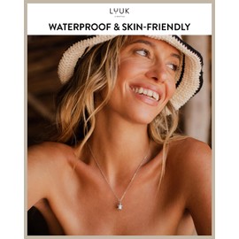 LUUK LIFESTYLE Necklace with turtle pendant for a cool boho I beach look, lucky charm with HAPPINESS quote, spirit animal, birthday gift, silver