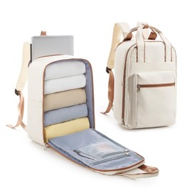 WEPLAN Ryanair Cabin Bags 40x20x25 Underseat Travel Backpack Cabin Size Bag 45x36x20 New Easyjet Backpack Carry on Backpacks for Airplanes Rucksack for Plane Hand Luggage Women Men,Beige Brown S