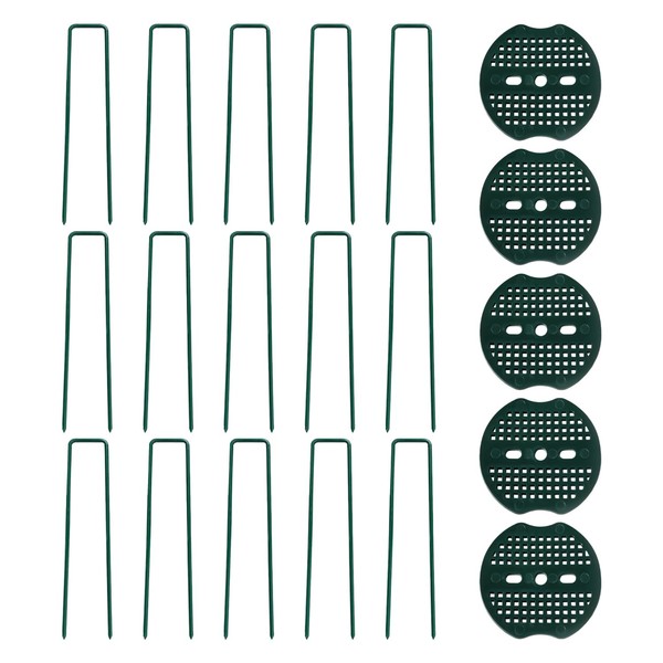 CVDYWDJIE Pack of 15 Green U-Shaped Nails and 5 Spacers,