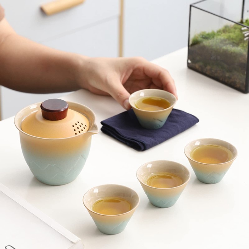 Kaaipee Tea Set Travel Tea Set, Japanese Style, Portable Teapot,