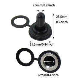 Bxian 14PCS Waterproof Dustproof Protective Cover 12mm Rubber Electric Toggle Switch Cap Suitable for Outdoor Electronic Devices