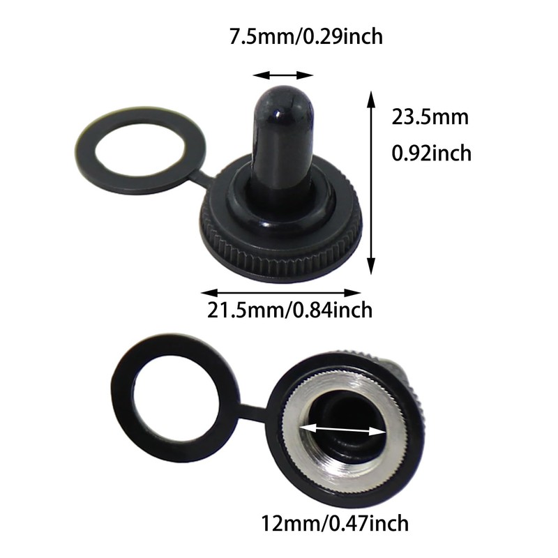 Bxian 14PCS Waterproof Dustproof Protective Cover 12mm Rubber Electric Toggle