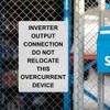 Inverter Output Connection Do Not Relocate Sign, 8.5 x 11