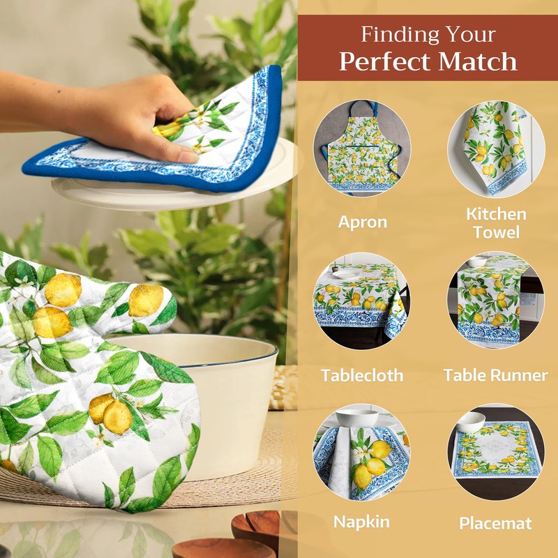 Maison d' Hermine Oven Mitt & Pot Holder 100% Cotton