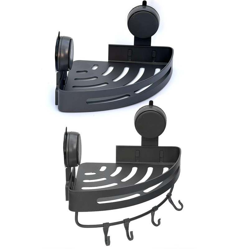 2Pack Suction Cup Corner Shelf, No Drill Bathroom Wall Mounted