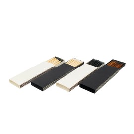 Chandler Studio 10 Boxes - Wooden Matchsticks in a Blank Matchbox with White/Black Matchboxes Colorful Tips (3" Matchboxes, 10 Boxes)