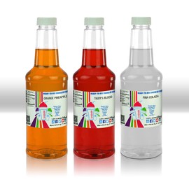 SNOWIE - Premium Shaved Ice Snow Cone Syrup Ready To Use 3 pack (Tropical Pack)