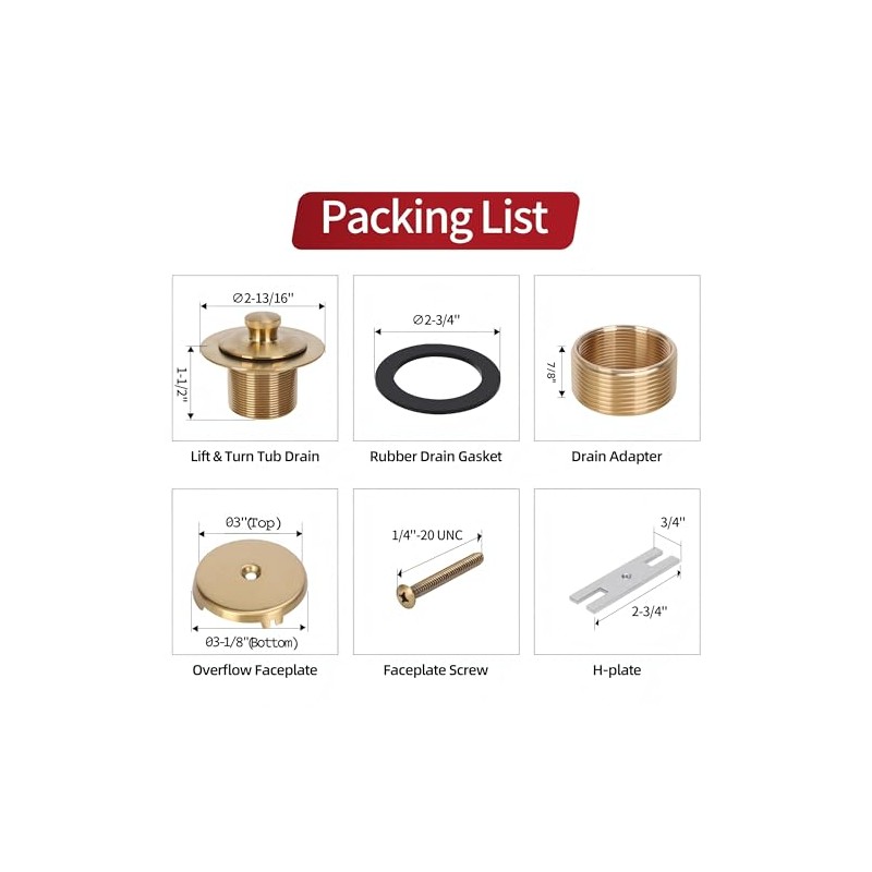PRIMSOPH Lift Turn Tub Drain Trim Kit with One Hole