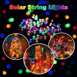 Solar Christmas Lights Outdoor Waterproof,4 Pack Total 156Ft 400LED 8 Lighting Modes Solar Powered Christmas Lights for Party Patio Holiday Christmas Decoration (Multicolor)
