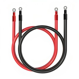 Power Bright 0 AWG 12ft High Amp Pure Copper Battery Cable with 5/16″ and 7/16″ Lugs, Professional Series 0 Gauge Wire Cables for Car Power Inverter, RV Battery, Boat, Marine,Solar