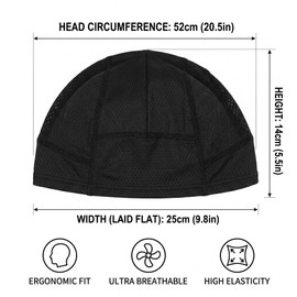 HIPTS 2 Pezzi Sottocasco Moto Estivo e Bici, Bandana Traspirante Anti Sudore, Skull Cap per Uomo e Donna, Cuffia Sottocasco Ciclismo Leggera per Casco Integrale e Aperto, Nero e Blu Navy