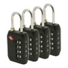 Primex 9507001 TSA-Approved 4-Digit Combination Luggage Locks – Black Zinc,