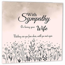 Sympathy Card - Wife Condolences - Sorry for your Loss Card Bereavement