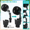 DaisyInner 2 Pcs USB Car Fan with Cup Holder 2