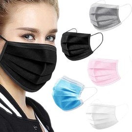 NNPCBT 5 Color Disposable Face Masks 100 Pack,3-Ply Breathable Mask For Adults,Great For Outdoors,Home, Office, School